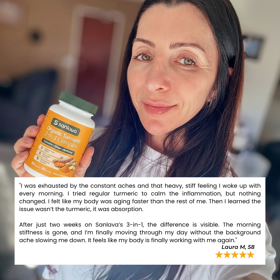 Sanlava Organic Turmeric™ 2250mg | Cold-Purified Anti-Inflammatory Complex