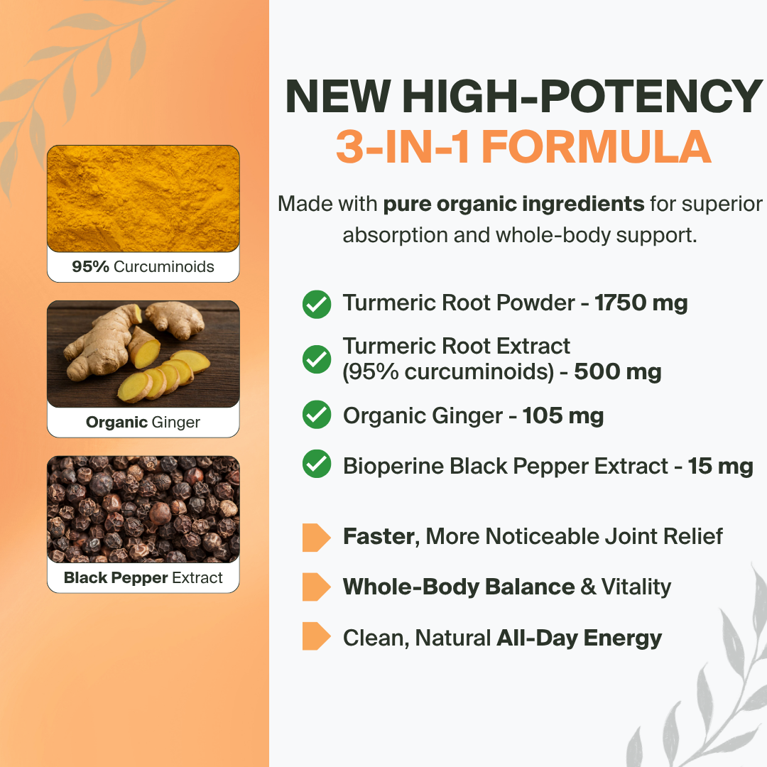 Sanlava Organic Turmeric 3-in-1 (Curcumin + Ginger + BioPerine)
