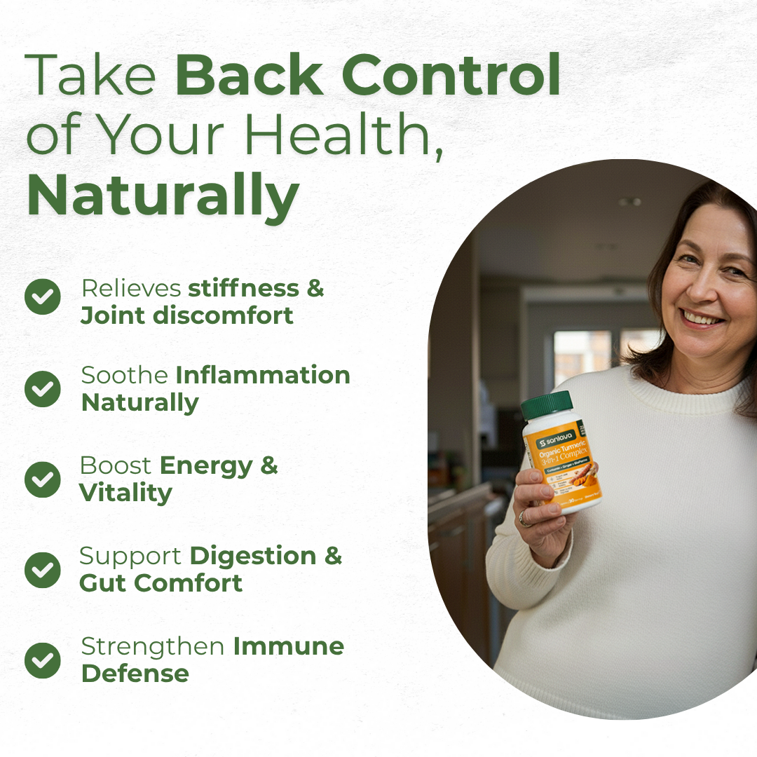Sanlava Organic Turmeric 3-in-1 (Curcumin + Ginger + BioPerine)