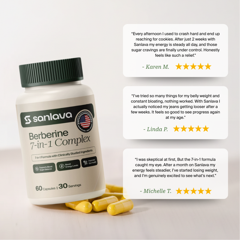 Sanlava | Berberine - Natural 7-in-1 Complex - Blood Sugar Balance & Weight Support