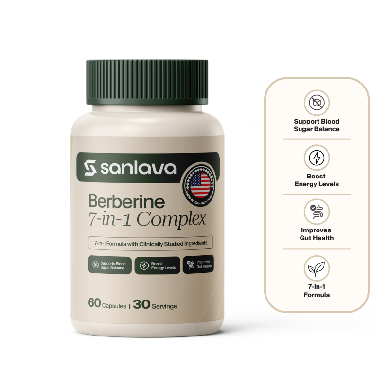 Sanlava | Berberine - Natural 7-in-1 Complex - Blood Sugar Balance & Weight Support